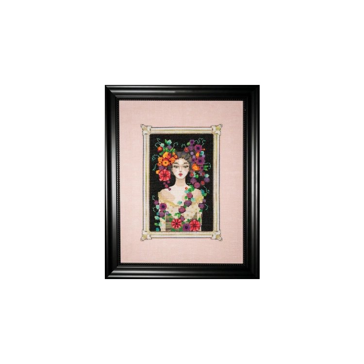 MD186 Camille in Bloom//Камилла в цвету. Схема для вышивания крестом на бумаге Mirabilia Designs - 1