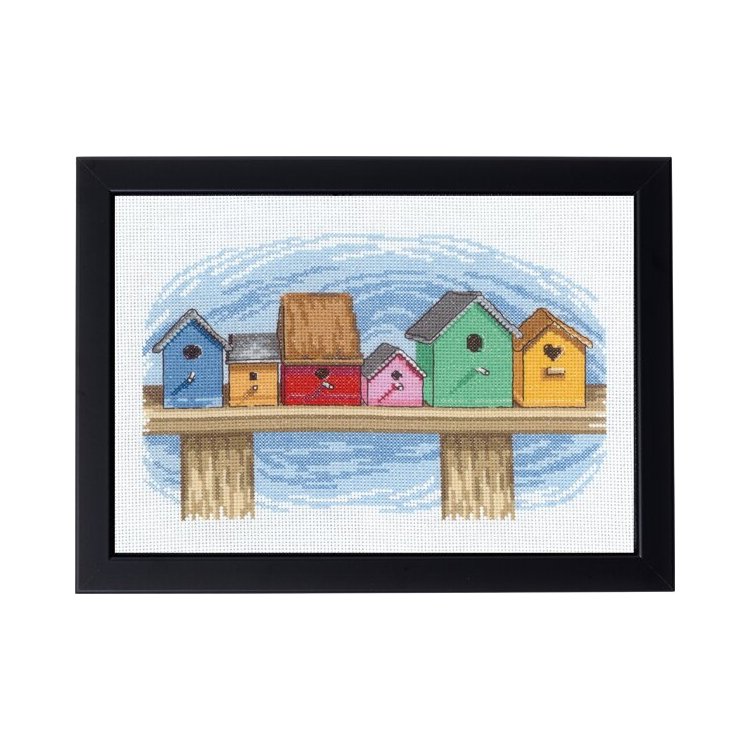 92-0163 Домики для птиц (Birdhouses. Набор для вышивания крестом PERMIN - 1