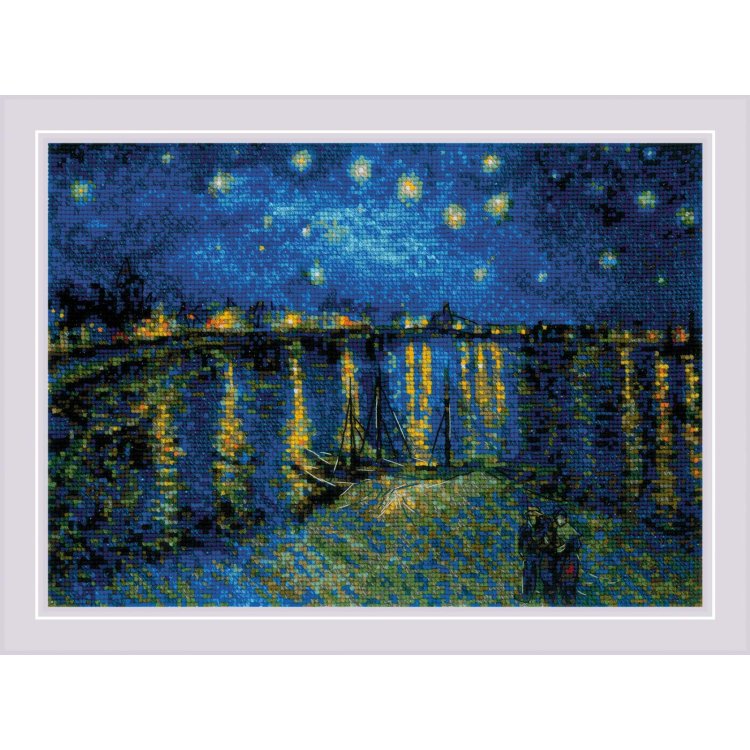 1884 Звездная ночь над Роной. Набор для вышивки крестом Риолис - 1