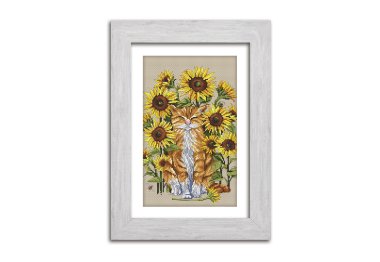  N063 Кот в подсолнухах. Набор для вышивки крестом Кольорова