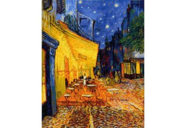 2217 Тераса кафе вночі за мотивами картини В. Ван Гога. Набір для вишивки хрестиком Ріоліс