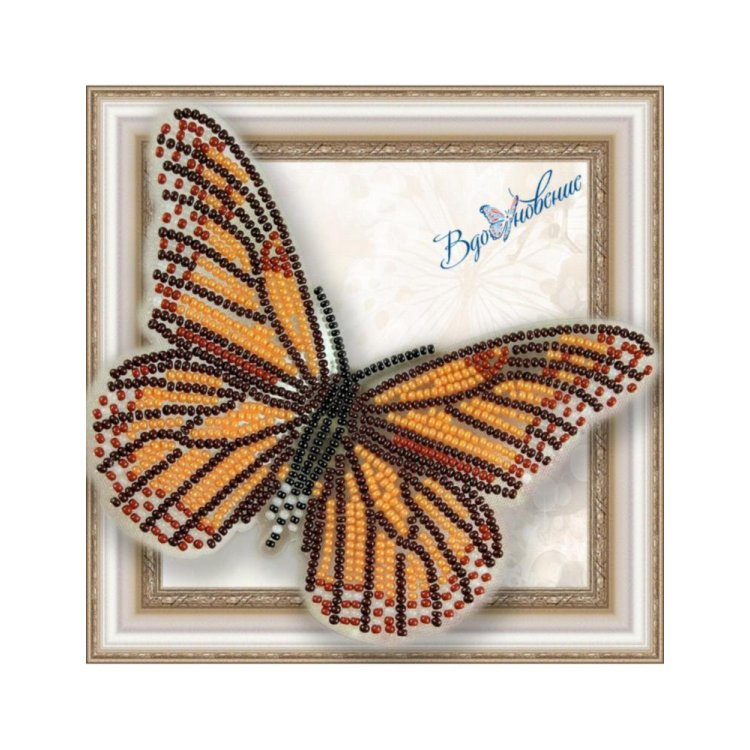 BGP-001 3D Бабочка Данаида Монарх. Набор для вышивки бисером ТМ Вдохновение - 1