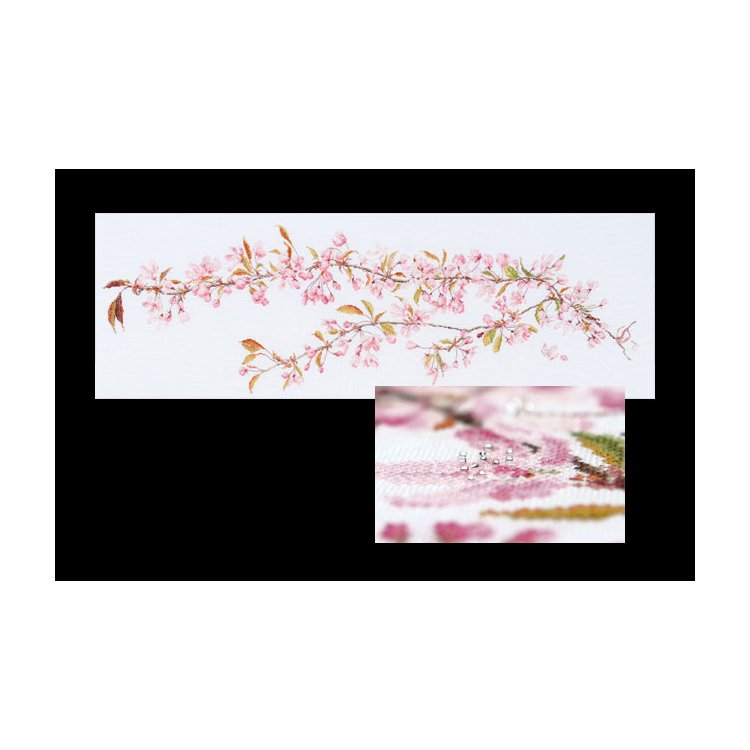 481 Japanese Blossom Linen. Набор для вышивки крестом Thea Gouverneur - 1