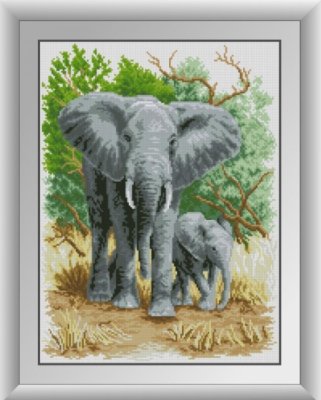 30538 Слоненя з мамою. Набір для малювання камінням - 1