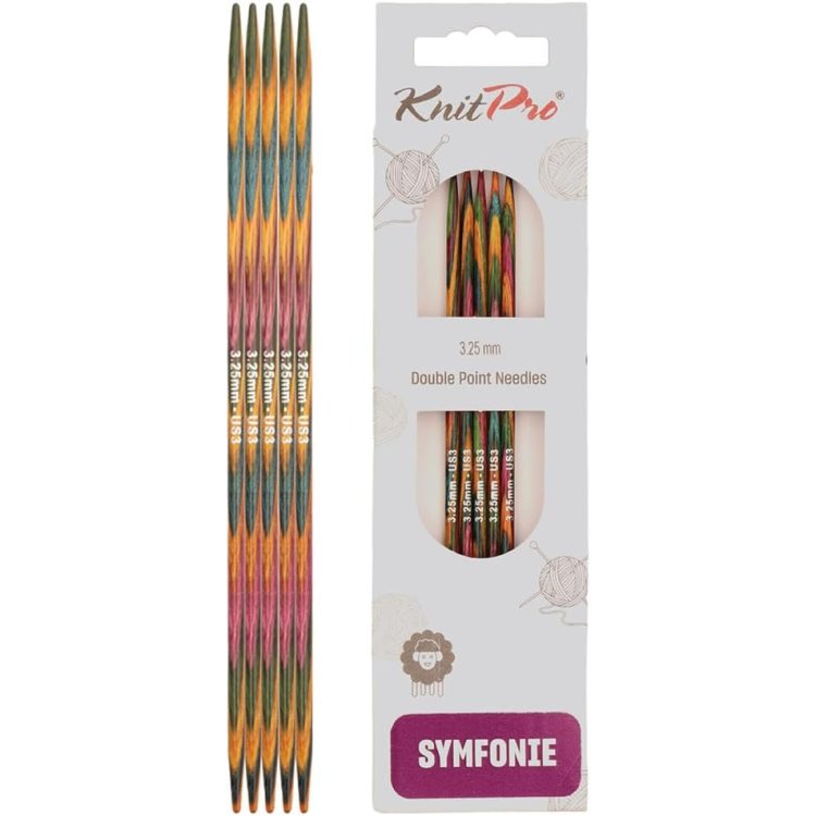 20130 Спиці шкарпеткові Symfonie Wood KnitPro, 10 см, 3.25 мм - 1