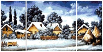 35-5550-НЗТ Зимушка в деревне (триптих). Набор Для вышивки бисером ТМ Токарева А. - 1