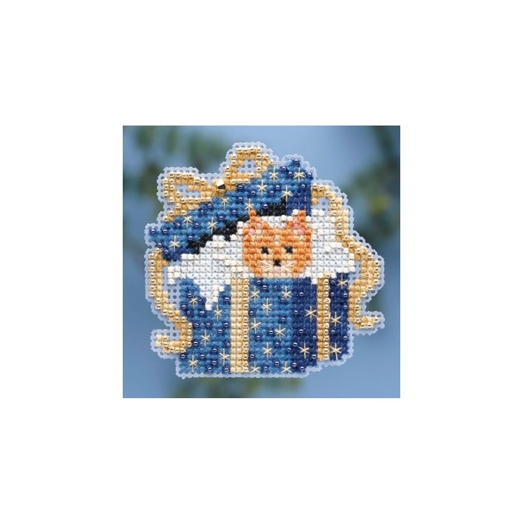 MH184302 Кішка в коробці. Набір для вишивки в змішаній техніці Mill Hill - 1