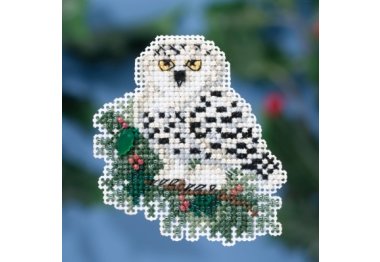 вышивка гладью MH181633 Снежный совенок. Набор для вышивки в смешанной технике Mill Hill