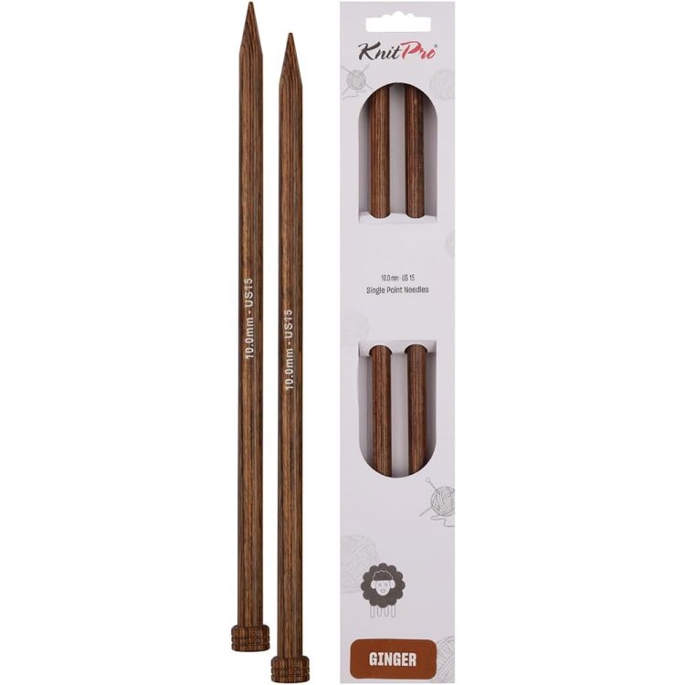 31154 Спиці прямі Ginger KnitPro, 25 см, 10.00 мм - 1