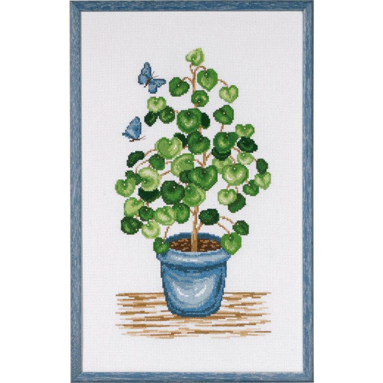 90-0422 Пилия (Pilea. Набор для вышивания крестом PERMIN - 1