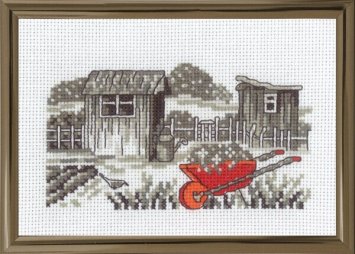 13-1393 Тачка (Wheelbarrow. Набор для вышивания крестом PERMIN - 1