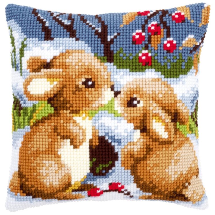 PN-0021832 Снежные кролики. Набор для вышивки крестом Vervaco - 1