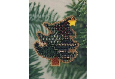 вышивка гладью h79 Подхмеленая елка. Набор для вышивки в смешанной технике Mill Hill