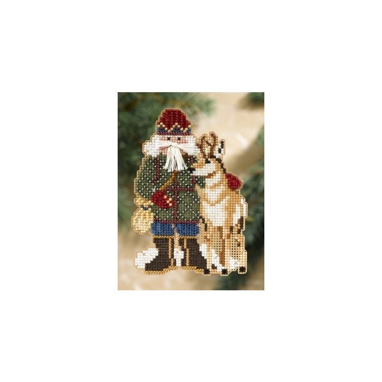 MH208303 Санта з оленем. Набір для вишивки в змішаній техниці Mill Hill - 1