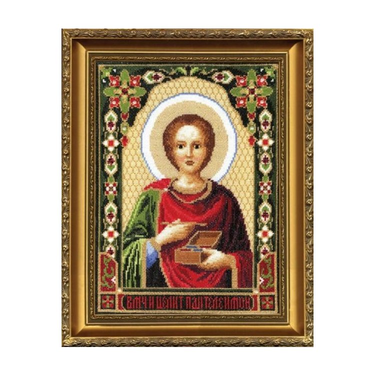 №336 Икона Великомученика Пантелеймона Набор для вышивания крестом - 1