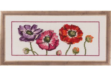  92-0312 Французькі анемони. Набір для вишивання хрестом PERMIN