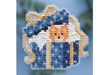 вышивка гладью MH184302 Кошка в коробке. Набор для вышивки в смешанной технике Mill Hill