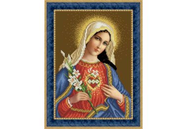  ТО-078 Икона Открытое Сердце Марии. Схема для вышивки бисером (габардин) ТМ Барвиста Вишиванка