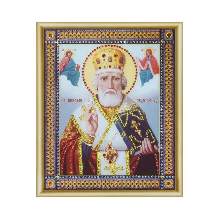 КС-046 Икона Святителя Николая Чудотворца Набор картина стразами - 1