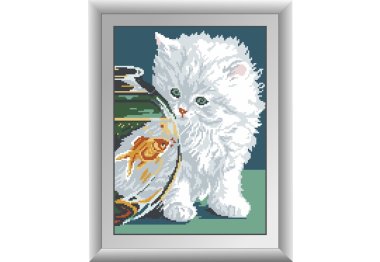  30343 Белый котенок. Набор для рисования камнями