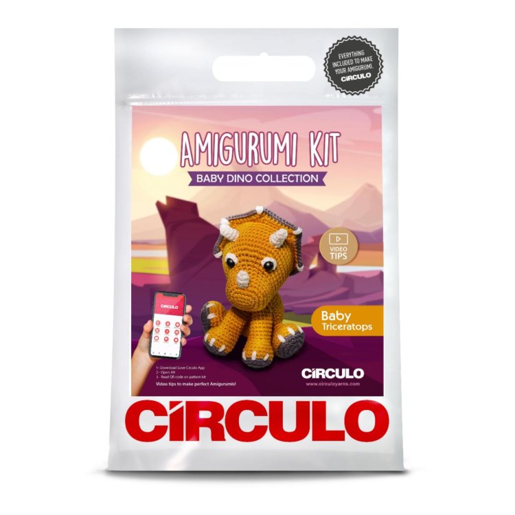 4 AMIGURUMI KIT - DINO Triceratops. Набір для в'язання іграшки - 1