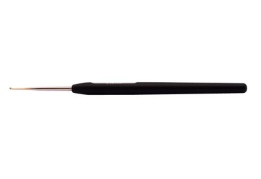  Гачок сталевий з чорною ручкою (золотий наконечник) KnitPro