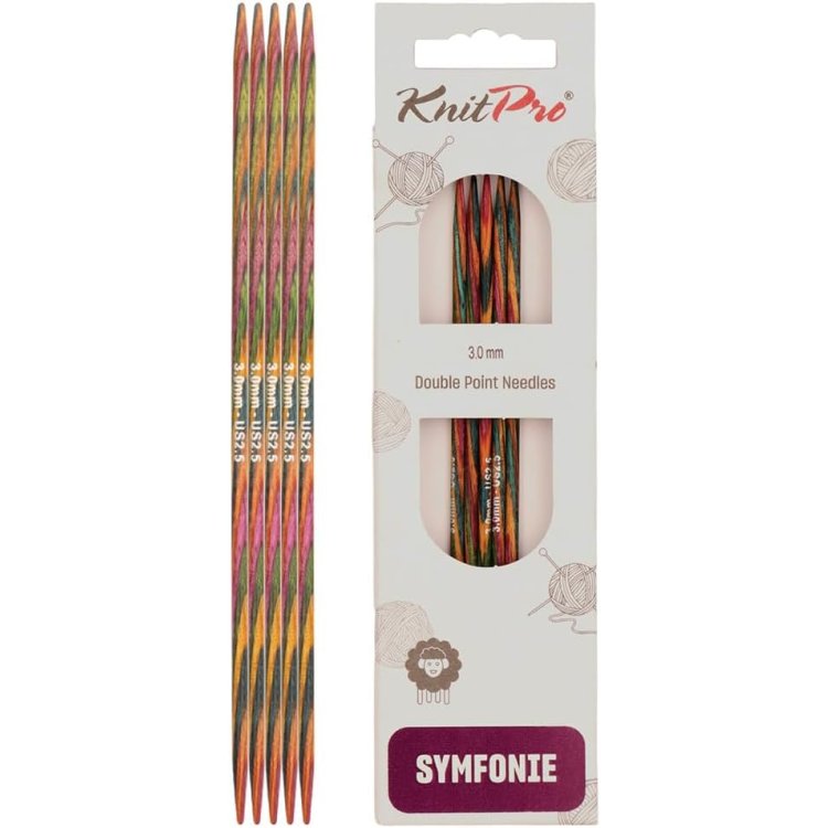 20129 Спицы носочные Symfonie Wood KnitPro, 10 см, 3.00 мм - 1