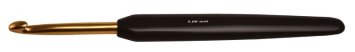 Крючок алюминиевый с черной ручкой (золотой наконечник) KnitPro - 1