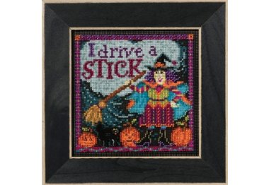 вишивка гладдю MH141624 Я воджу мітлу. Набір для вишивки в змішаній техніці Mill Hill