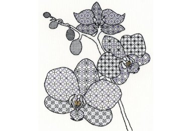  XBW2 Набор для вышивания крестом Blackwork Orchid "Орхидея" Bothy Threads