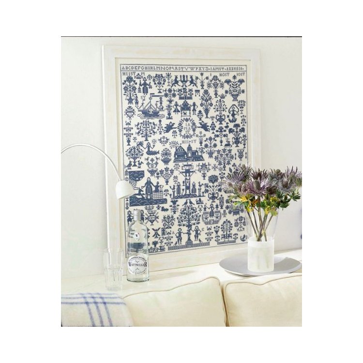 39-9440 Anno 1830 Sampler blue. Набір для вишивання хрестом PERMIN - 1 39-9440 Anno 1830 Sampler blue. Набір для вишивання хрестом PERMIN - 1