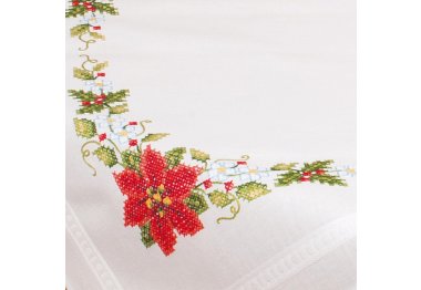  PN-0013213 Різдвяні троянди. Набір для вишивки скатертини хрестом Vervaco
