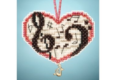 вышивка гладью MH163101 Люблю ноты. Набор для вышивки в смешанной технике Mill Hill