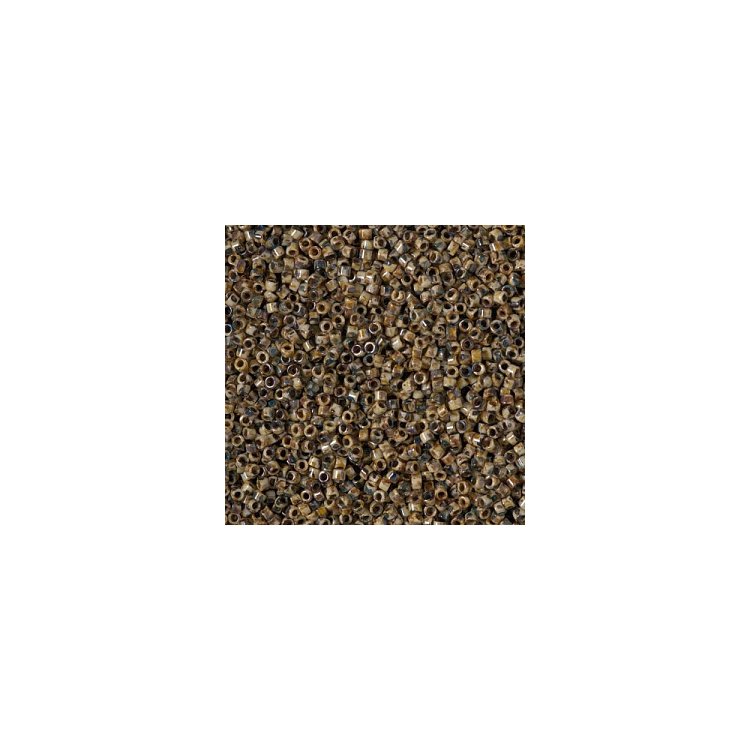 DB-2267 Бісер Miyuki Delica Beads 11/0 (непрозорий, покриття пікассо, мікс коричневий темний) - 1