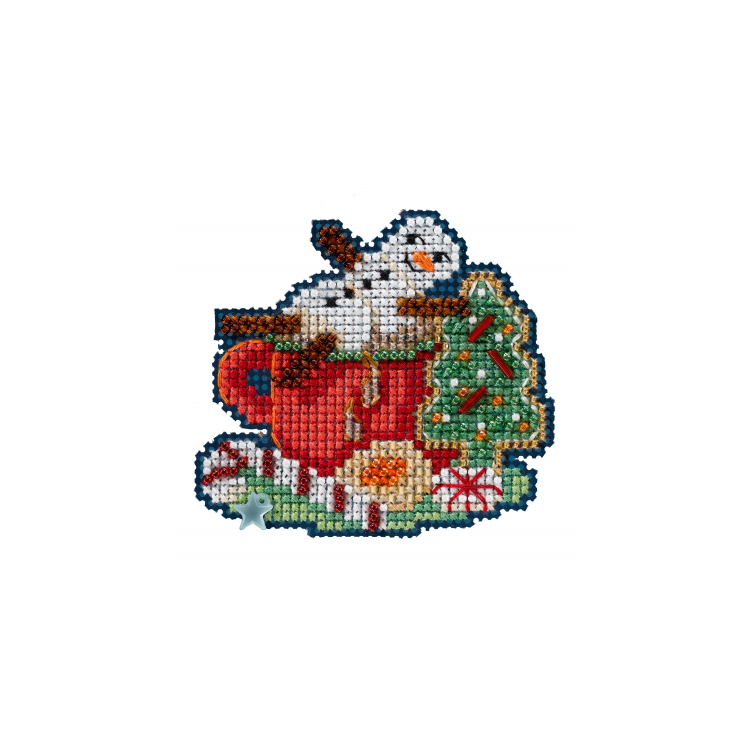 MH182231 Зефирный снеговик. Набор для вышивки в смешанной технике Mill Hill - 1