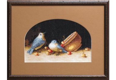  №539  Птички с черешней Набор для вышивания крестом