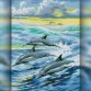 TWD20011L Дельфины в море. Набор алмазной вышивки - 1