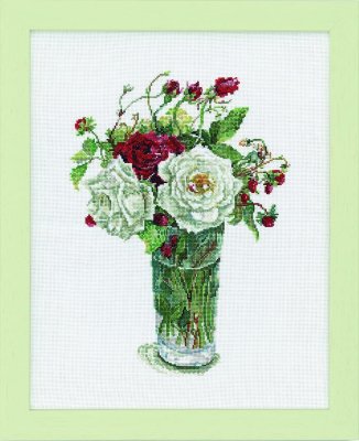 552101 Роза и лесная земляника. Набор для вышивки крестом Cosmo Fujico - 1