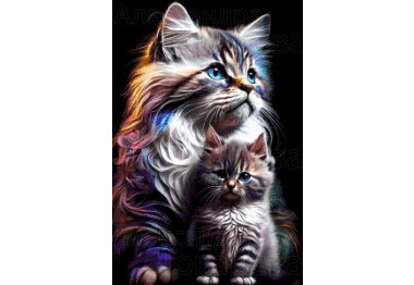 43-1998-НК Кошачья любовь. Набор для вышивания бисером ТМ Токарева А.