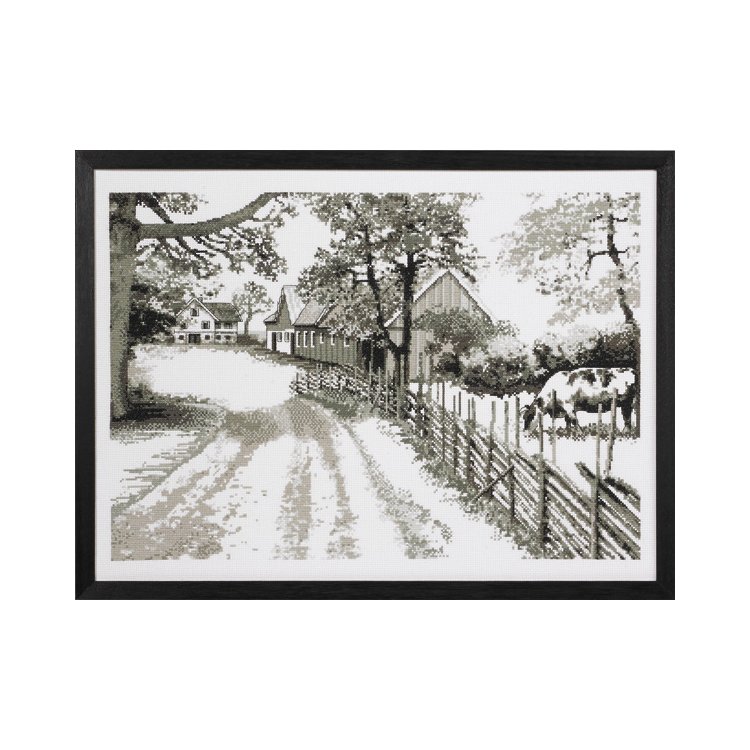 70-6813 Ферма. Монохром. Набор для вышивания крестом PERMIN - 1 70-6813 Ферма. Монохром. Набор для вышивания крестом PERMIN - 1