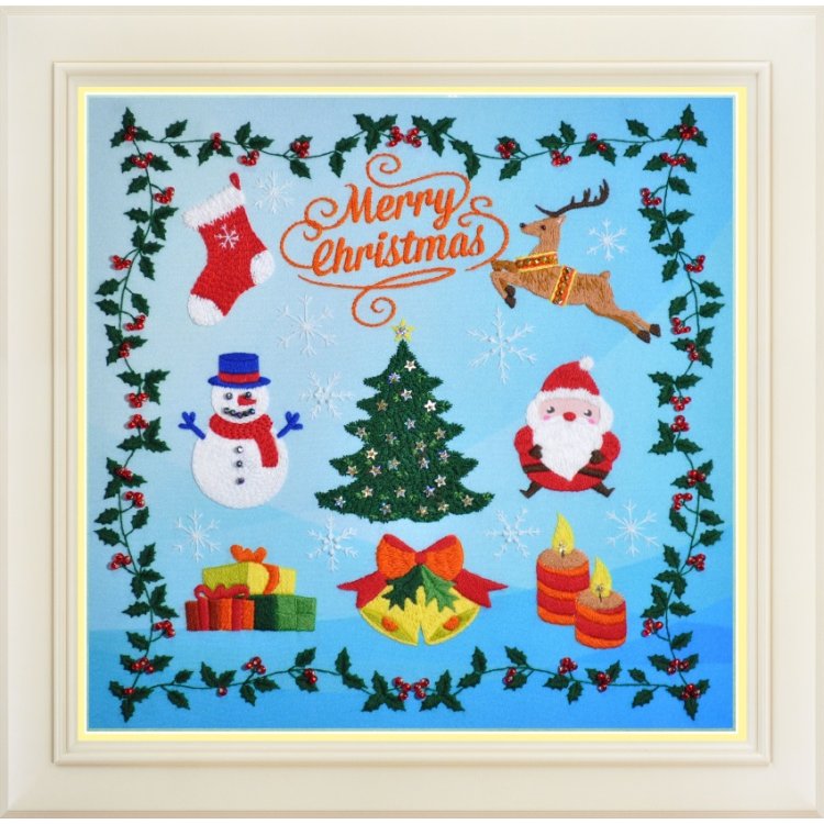 R-038 Merry Christmas. Набір для вишивки в техніці рококо Olanta - 1