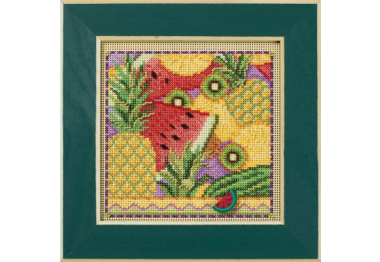 вышивка гладью MH142413 Летние фрукты. Набор для вышивки в смешанной технике Mill Hill