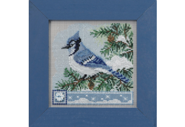 вишивка гладдю MH142233 Блакитна сойка. Набір для вишивки в змішаній техниці Mill Hill