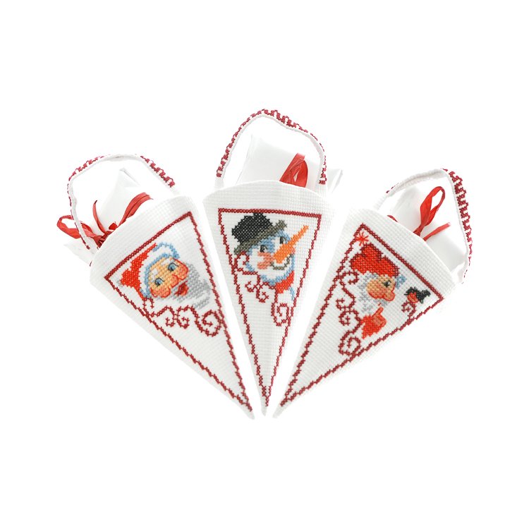 01-8527 Різдвяні декорації. Набір для вишивання хрестом PERMIN - 1