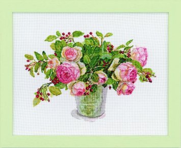 552102 Роза и июньская ягода. Набор для вышивки крестом Cosmo Fujico - 1