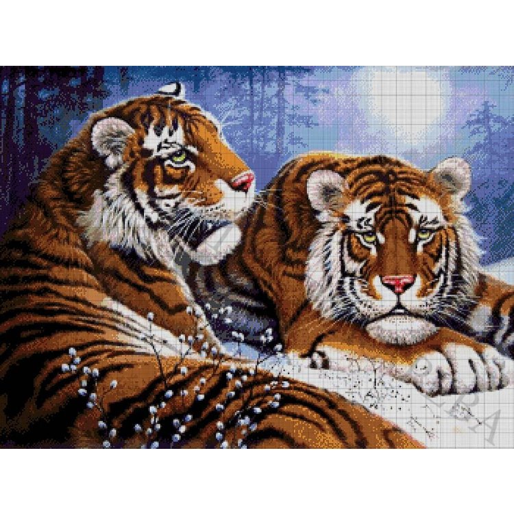39-3072-НП Пара тигров. Набор Для вышивки бисером ТМ Токарева А. - 1