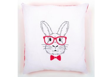  PN-0155964 Кролик в рожевих окулярах. Набір для вишивки гладдю Vervaco