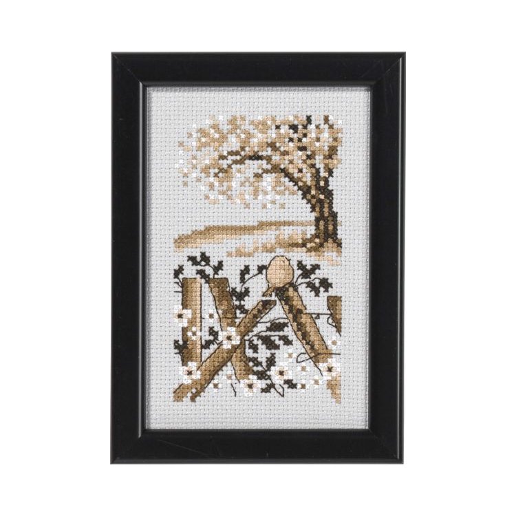 13-8378 Птаха під деревом (Bird under tree. Набір для вишивання хрестом PERMIN - 1