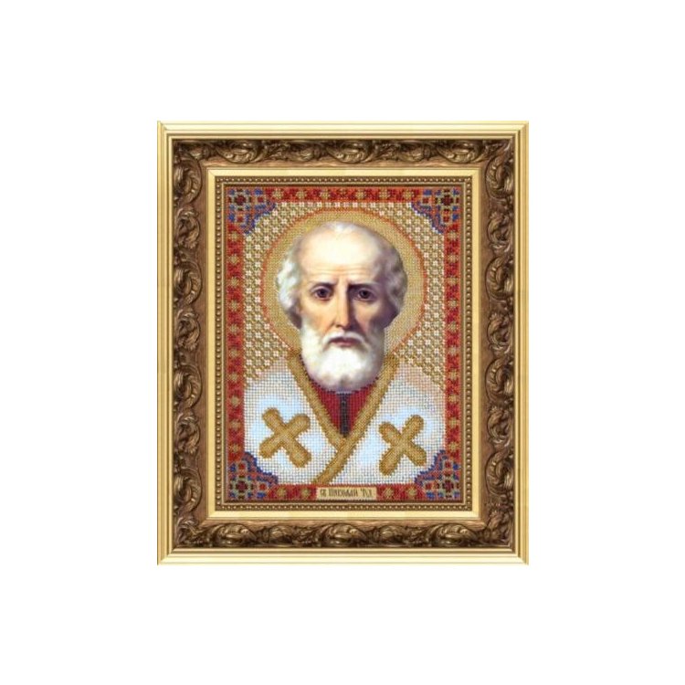 Б-1001 Ікона святителя Миколая Чудотворця . Набір для вишивки бісером - 1