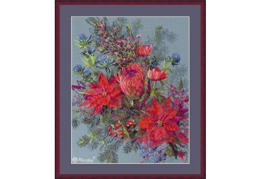 K-272 Різдвяна композиція. Набір для вишивки хрестом Мережка K-272 Різдвяна композиція. Набір для вишивки хрестом Мережка